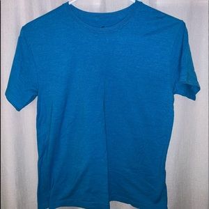 a basic blue tee shirt